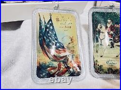 12 Dillard's Christmas/July 4th Trimsetters Patriotic Santa Flag Drum Ornaments