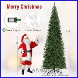 12 FT Artificial Xmas Tree with Quick Power Connector & 800 Warm White LED Lights