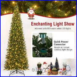 12 FT Artificial Xmas Tree with Quick Power Connector & 800 Warm White LED Lights