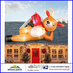 12 FT Christmas Inflatable Reindeer with Rapid Inflate Design for Yard Display