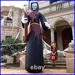 12 FT Halloween Inflatables Large Lighted Reaper Grim Ghost, Giant Scary Ghosts