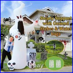 12 FT Halloween Inflatables Outdoor Decorations Ghost with 3 Skulls Halloween