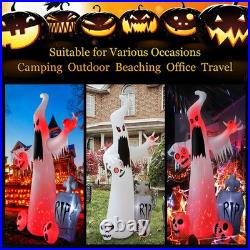 12 FT Halloween Inflatables Outdoor Decorations Ghost with 3 Skulls Halloween