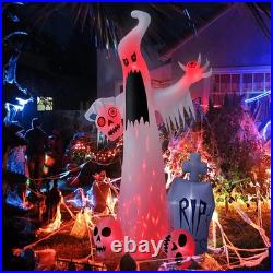 12 FT Halloween Inflatables Outdoor Decorations Ghost with 3 Skulls Halloween