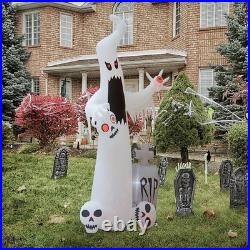 12 FT Halloween Inflatables Outdoor Decorations Ghost with 3 Skulls Halloween
