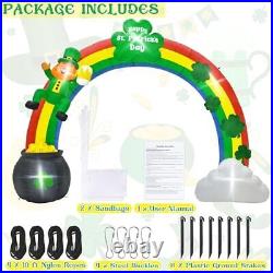 12 FT St Patrick's Day Decoration Outdoor, Giant Lucky Rainbow Arch Inflatable