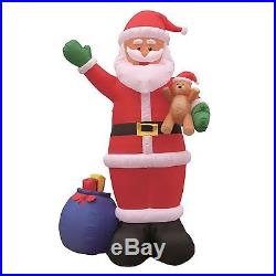 12 Foot Christmas Air Blown Inflatable Santa Claus and Gift Bag Yard Decoration