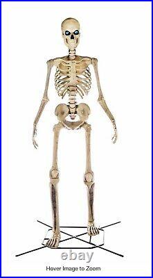12 Foot Giant Sized Skeleton with Life Eyes NEW IN BOX Home Depot- for XMAS