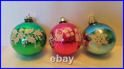 12 Franke Glass ornaments 1960s Christmas Decorations, Glass, bulbs, stencils
