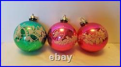 12 Franke Glass ornaments 1960s Christmas Decorations, Glass, bulbs, stencils