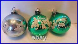 12 Franke Glass ornaments 1960s Christmas Decorations, Glass, bulbs, stencils