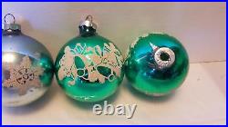 12 Franke Glass ornaments 1960s Christmas Decorations, Glass, bulbs, stencils