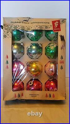 12 Franke Glass ornaments 1960s Christmas Decorations, Glass, bulbs, stencils