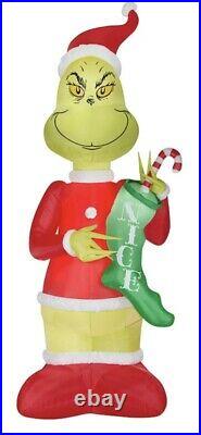 12 Ft Gemmy Christmas Grinch W Stocking Airblown Inflatable Led Yard Decor