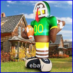 12 Ft Giant Inflatable Thanksgiving American Football Turkey LED Outdoor Decor