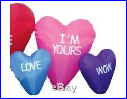 12 Ft Valentines day Hearts Cluster AIR Blown inflatable Romantic Lighted yard