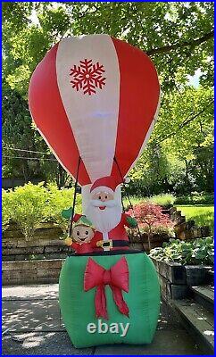 12′ Gemmy Inflatable Christmas Santa & Elf in Hot Air Balloon