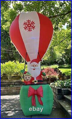 12' Gemmy Inflatable Christmas Santa & Elf in Hot Air Balloon