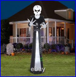 12' Halloween Lighted Inflatable Dapper Skull Ghoul Yard Decoration