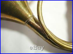 12 Long Ornamental Brass Horn with Ribbon_Nice Patina