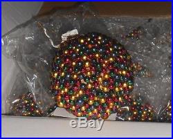 12 NIB Nostalgic Large Beaded Glitter Bulb Ball Christmas Ornament 120MM