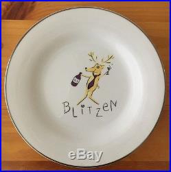 12 Pottery Barn Reindeer Appetizer Salad Dessert Plates