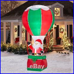 12' Santa in Hot Air Balloon Christmas Inflatable Airblown Yard Decor Gemmy