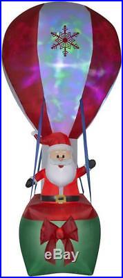 12' Santa in Hot Air Balloon with Northern Sky Light Show Christmas Inflatable