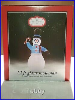 12' Snowman & Candy Cane Gemmy Christmas Yard Frosty Inflatable Gemmy