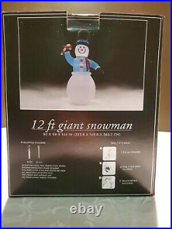 12' Snowman & Candy Cane Gemmy Christmas Yard Frosty Inflatable Gemmy
