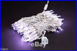 12 Strands 80 Bulb T5 Pure White LED Christmas Mini Lights White Wire 31′Outdoor