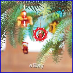12 Traditional Wooden Christmas Tree Decorations Rocking Horse Drum Toys Angel