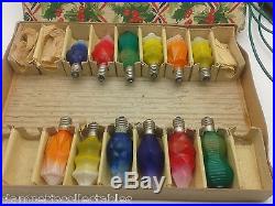 12 VERY RARE NEW VINTAGE FIGURAL CHRISTMAS LIGHTS WITH CABLE ALL WORKING