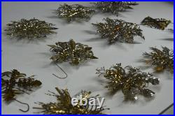 12 Vintage Aluminum Snowflake Christmas Tree Ornaments OOAK Handmade MCM Metal