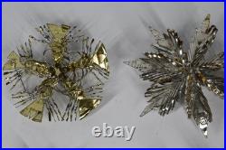 12 Vintage Aluminum Snowflake Christmas Tree Ornaments OOAK Handmade MCM Metal