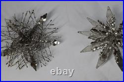 12 Vintage Aluminum Snowflake Christmas Tree Ornaments OOAK Handmade MCM Metal