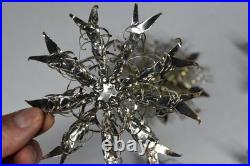 12 Vintage Aluminum Snowflake Christmas Tree Ornaments OOAK Handmade MCM Metal