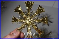 12 Vintage Aluminum Snowflake Christmas Tree Ornaments OOAK Handmade MCM Metal