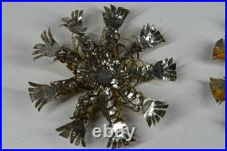 12 Vintage Aluminum Snowflake Christmas Tree Ornaments OOAK Handmade MCM Metal