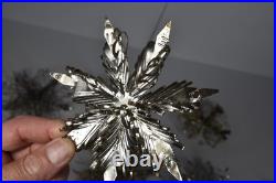 12 Vintage Aluminum Snowflake Christmas Tree Ornaments OOAK Handmade MCM Metal