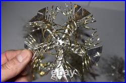 12 Vintage Aluminum Snowflake Christmas Tree Ornaments OOAK Handmade MCM Metal