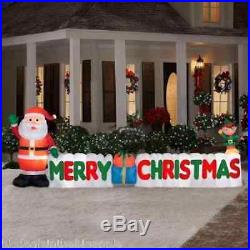 12' W Giant Inflatable MERRY CHRISTMAS SIGN Santa Gifts Elf Outdoor Decoration