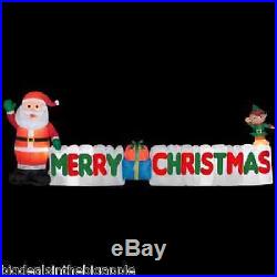 12' W Giant Inflatable MERRY CHRISTMAS SIGN Santa Gifts Elf Outdoor Decoration