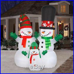 12 ft LED Holiday Christmas Outdoor Snowman Family Inflatable Light Yard Decor