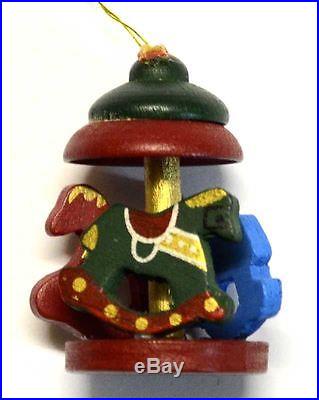 12 x TRADITIONAL WOODEN CHRISTMAS TREE DECORATIONS HAND CRAFTED & PAINTED