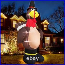 12ft Giant Turkey Inflatable Outdoor Decoration with LED Lights & Stakes Fall