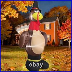 12ft Giant Turkey Inflatable Outdoor Decoration with LED Lights & Stakes Fall