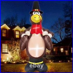12ft Giant Turkey Inflatable Outdoor Decoration with LED Lights & Stakes Fall