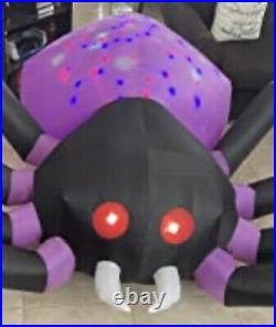 12ft Halloween Black/purp Spider Led Swirl Lights Airblown Inflatable