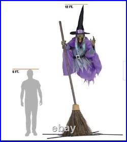 12ft Moonlit Magic Giant Halloween Hovering Witch Home Depot NIB